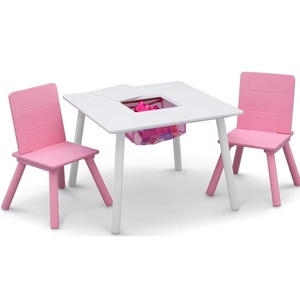 image:imageDelta Children Kids Table and Chair Set with Storage Basket  Toddler Activity Desk for Arts Crafts amp Play Snacks amp Learning  2 Chairs Included Sturdy Wood GREENGUARD Gold Certified Ages 36WhitePink