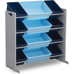 image:imageDelta Children Kids Toy Storage Organizer with 12 Plastic Bins  Greenguard Gold Certified NaturalPrimaryGreyBlue