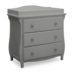 image:imageDelta Children Lancaster 3 Drawer Dresser with Changing Top and Interlocking Drawers  Greenguard Gold Certified Bianca WhiteGrey