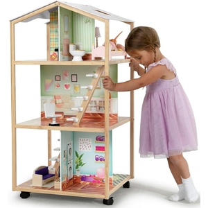 image:imageDelta Children Moveable Mansion Dollhouse  360Degree Play Dollhouse with Wheeled Base  Includes 16 Accessories  Fits 12inch Dolls  Pretend Play Dream Gift for Ages 3