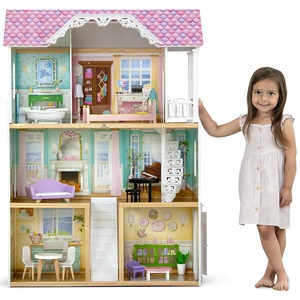 image:imageDelta Children MySize Dollhouse  Large 3Story Dollhouse with 7 Rooms Includes 12 Accessories  Fits 12inch Dolls  Pretend Play Dream Gift for Ages 3