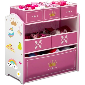 image:imageDelta Children Princess Crown Design amp Store 6 Bin Toy Storage Organizer  Greenguard Gold Certified WhitePinkWhitePink