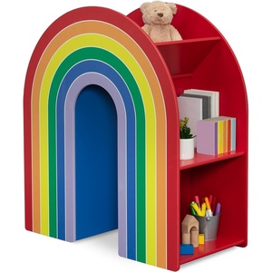 image:imageDelta Children Rainbow Bookcase  Greenguard Gold Certified Kids Bookshelf and Toy Storage Montessori Bookcase for Playroom Nursery and Classroom Colorful Kids Book Shelf Natural FinishRainbow