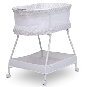 image:imageDelta Children Sweet Dreams Bassinet with Airflow Mesh Bedside Portable Crib with Vibration Lights and Music Grey InfinityGrey Infinity