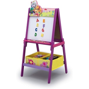 image:imageDelta Children Wooden DoubleSided Easel with Storage  Greenguard Gold Certified Disney Mickey MouseNick Jr PAW Patrol Skye and Everest