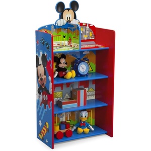 image:imageDelta Children Wooden Playhouse 4Shelf Bookcase for Kids PAW PatrolMickey Mouse