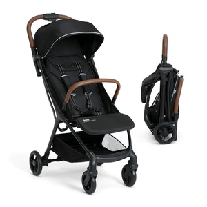 image:imageJeep Altitude Compact Travel Stroller by Delta Children Greenguard Gold Easy One Hand Fold Lightweight Extendable Canopy with PeekaBoo Window Reclining Seat 4 Wheel Suspension TanBlack