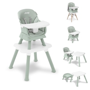 image:imageJeep Milestone 6in1 High Chair by Delta Children  High Chair Converts to Stool Booster Seat Toddler Chair Activity Table and Desk and Chair Sage GreenSage Green