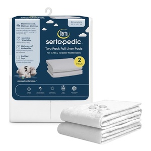 image:imageSerta Sertapedic Crib Mattress Liner Pads Pack of 2  100 Waterproof with Nanotex Technology  Ideal for Potty Training  Washable White50x27 Inch Pack of 2