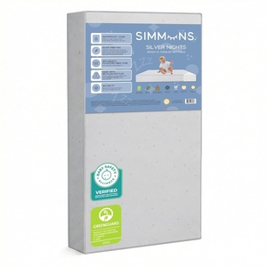 image:imageSimmons Kids Silver Nights Dual Sided 2Stage Baby Crib Mattress and Toddler Mattress  GREENGUARD Gold  Waterproof  Sustainably Sourced Core Fiber Core Grey