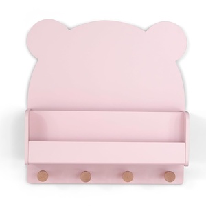 image:imagebabyGap by Delta Children Brannan Bear Wall Shelf with 4 Hooks WhiteBlush