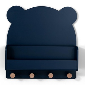 image:imagebabyGap by Delta Children Brannan Bear Wall Shelf with 4 Hooks WhiteNavy