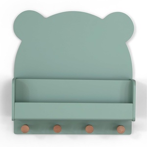 image:imagebabyGap by Delta Children Brannan Bear Wall Shelf with 4 Hooks WhiteSage Green
