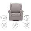 image:imageDelta Children Reston Nursery Glider Swivel Rocker Chair French GreyFrench Grey