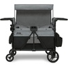 image:imageJeep Aries Stroller Wagon by Delta Children Premium Wagon for 2 Kids with Convertible Seats Adjustable PushPull Handles Removable Canopy amp Flat Fold  Greenguard Gold Certified BlackGreenGrey
