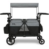 image:imageJeep Aries Stroller Wagon by Delta Children Premium Wagon for 2 Kids with Convertible Seats Adjustable PushPull Handles Removable Canopy amp Flat Fold  Greenguard Gold Certified BlackGreenGrey
