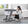 image:imageSimmons Kids Oval City Sleeper Bedside Bassinet  Adjustable Height Portable Crib with Wheels amp Airflow Mesh Grey Tweed
