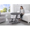image:imageSimmons Kids Oval City Sleeper Bedside Bassinet  Adjustable Height Portable Crib with Wheels amp Airflow Mesh Grey Tweed