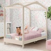 image:imageDelta Children Poppy House Wood Twin Bed Platform Bed  No Box Spring Needed Bianca WhiteSoft Biege