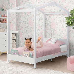 image:imageDelta Children Poppy House Wood Twin Bed Platform Bed  No Box Spring Needed Bianca WhiteBianca White