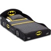 image:imageDelta Children  Batman Batmobile Deluxe Car Plastic Sleep and Play Toddler Bed with Attached GuardrailsToddler Bed with Mattress
