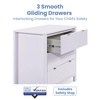 image:imageDelta Children Cassie 3 Drawer Dresser with Changing Top and Interlocking Drawers Bianca WhiteLilac