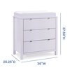 image:imageDelta Children Cassie 3 Drawer Dresser with Changing Top and Interlocking Drawers Bianca WhiteLilac