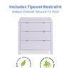 image:imageDelta Children Cassie 3 Drawer Dresser with Changing Top and Interlocking Drawers Bianca WhiteLilac