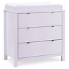 image:imageDelta Children Cassie 3 Drawer Dresser with Changing Top and Interlocking Drawers Bianca WhiteLilac