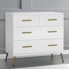 image:imageDelta Children Sloane 4 Drawer Dresser with Changing Top Bianca White wMelted BronzeBianca White WMelted Bronze