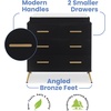 image:imageDelta Children Sloane 4 Drawer Dresser with Changing Top Bianca White wMelted BronzeBlackBronze
