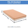 image:imageDelta Children Summer Breeze Mattress  Breathable Baby Crib amp Toddler Mattress with Cloud Core  Machine Washable Cover  GREENGUARD Gold  Waterproof  Sustainably Sourced Core ApricotWhiteSummer Crib Mattress