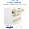 image:imageSimmons Kids Theo 3 Drawer Dresser with Changing Top and Interlocking Drawers Bianca WhiteTextured AlmondBianca WhiteTextured Almond