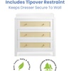 image:imageSimmons Kids Theo 3 Drawer Dresser with Changing Top and Interlocking Drawers Bianca WhiteTextured AlmondBianca WhiteTextured Almond