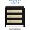 image:imageSimmons Kids Theo 3 Drawer Dresser with Changing Top and Interlocking Drawers Bianca WhiteTextured AlmondBlackTextured Almond