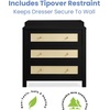image:imageSimmons Kids Theo 3 Drawer Dresser with Changing Top and Interlocking Drawers Bianca WhiteTextured AlmondBlackTextured Almond