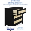 image:imageSimmons Kids Theo 3 Drawer Dresser with Changing Top and Interlocking Drawers Bianca WhiteTextured AlmondBlackTextured Almond