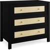 image:imageSimmons Kids Theo 3 Drawer Dresser with Changing Top and Interlocking Drawers Bianca WhiteTextured AlmondBlackTextured Almond