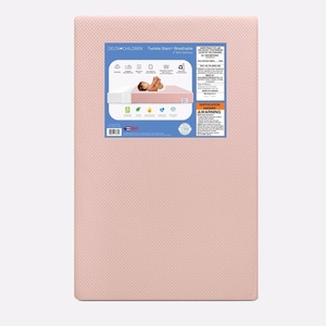 image:imageDelta Children Twinkle Stars Breathable 4inch Mini Crib Mattress with RemovableMachine Washable Cover  GREENGUARD Gold  Waterproof  Sustainably Sourced Core Fiber Core GreenPink
