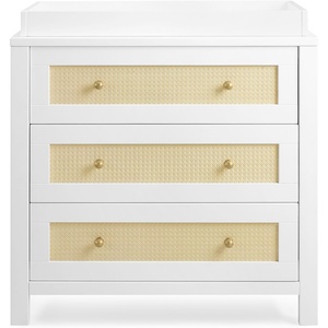 image:imageSimmons Kids Theo 3 Drawer Dresser with Changing Top and Interlocking Drawers Bianca WhiteTextured AlmondBianca WhiteTextured Almond