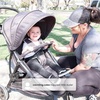 image:imageJeep Gemini Stroller by Delta Children  Full of Features Easy OneHand Fold Recline Lightweight Oversized Canopy 2 Cup Holders Shock Absorbing Frame Grey Tweed with Red