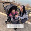 image:imageJeep Gemini Stroller by Delta Children  Full of Features Easy OneHand Fold Recline Lightweight Oversized Canopy 2 Cup Holders Shock Absorbing Frame Grey Tweed with Red