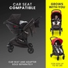 image:imageJeep Gemini Stroller by Delta Children  Full of Features Easy OneHand Fold Recline Lightweight Oversized Canopy 2 Cup Holders Shock Absorbing Frame Grey Tweed with Red