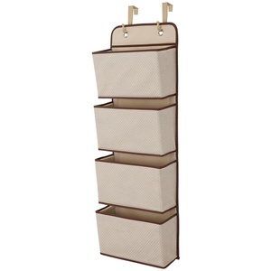 image:imageDelta Children 4 Pocket Over The Door Hanging Organizer Easy StorageOrganization Solution  Versatile and Accessible in Any Room in the House BeigeBeige