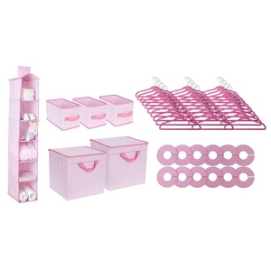 image:imageDelta Children Nursery Storage 48 Piece Set  Easy StorageOrganization Solution  Keeps Bedroom Nursery amp Closet Clean BeigeBarely Pink