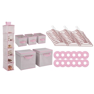 image:imageDelta Children Nursery Storage 48 Piece Set  Easy StorageOrganization Solution  Keeps Bedroom Nursery amp Closet Clean BeigeInfinity Pink