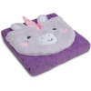 image:imageDelta Children Personalized Sherpa Throw Blanket with Storage Pocket for Kids Magenta CatPurple Unicorn