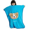 image:imageDelta Children Personalized Sherpa Throw Blanket with Storage Pocket for Kids Magenta CatTeal Dog