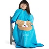 image:imageDelta Children Personalized Sherpa Throw Blanket with Storage Pocket for Kids Magenta CatTeal Dog