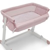 image:imageGAP babyGap Whisper Bedside Bassinet Sleeper with Breathable Mesh and Adjustable Heights  Lightweight Portable Crib  Made with Sustainable Materials Pink StripesPink Stripes